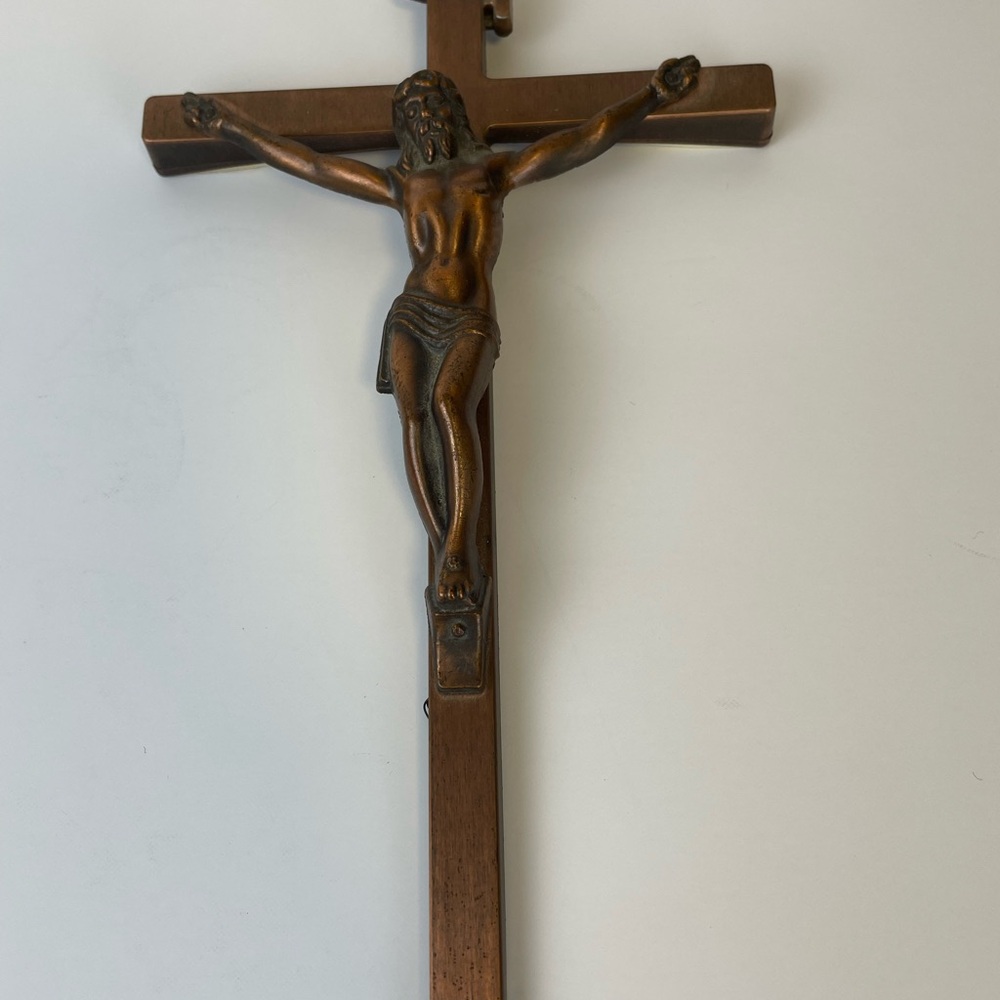 brass crucifix 10”